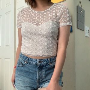 Embroidered crop top